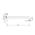 shower ruka za gornji tuš 389 mm brušena crna hrom 27413340 Hansgrohe