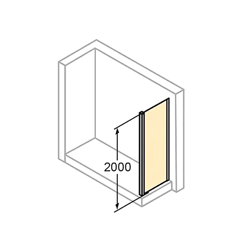 X1 Bočni tuš panel 900x 2000h crni mat anti plaque Huppe