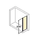 X1 Bočni tuš panel 900x 2000h crni mat anti plaque Huppe