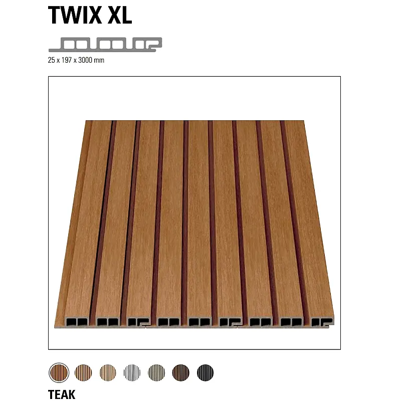 XL TWIX fasadna i zidna obloga 25x197x3000mm, boja tikovine