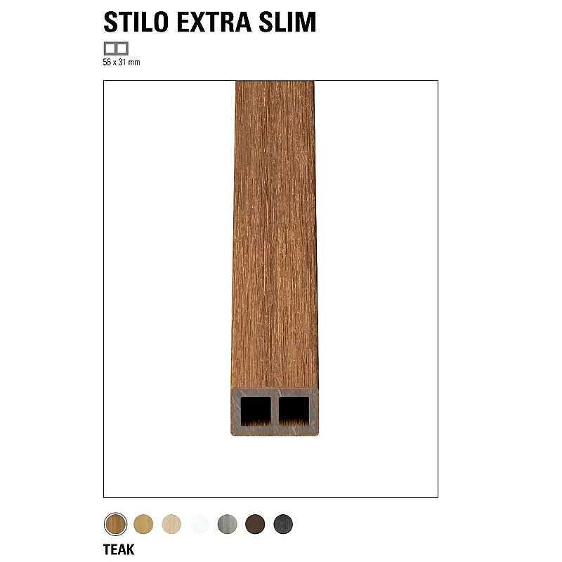 Fasadne letvice 56×31 mm, drvena zaštita od sunca Frangisole ExtraSlim Teak, Deco